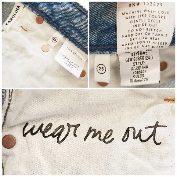 GRLFRND Karolina studded crystal skinny leg high waist jeans Glamrock Sz 23 NEW - Picture 9 of 10